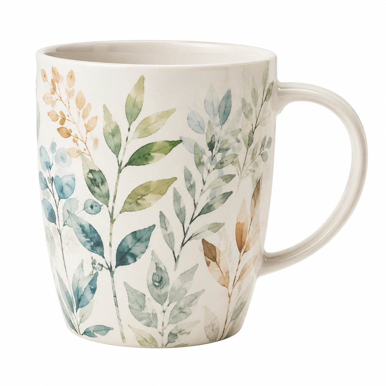 Keramiktasse mit Blattdesign - 350 ml
