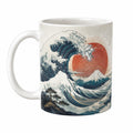 Keramikbecher mit Wellenmotiv im Hokusai-Stil 350ml