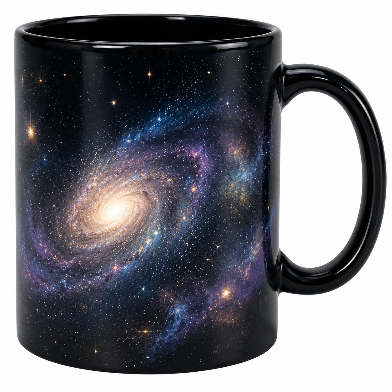 Schwarze Kaffeetasse mit Galaxie-Design 350ml