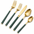 Besteckset Edelstahl Gold Schwarz 5-teilig