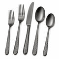 Elegantes Dunkelgraues Besteckset mit Hammerschlag-Finish