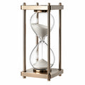 Elegante Sanduhr mit Metallrahmen und Glas, 15 Minuten, Gold