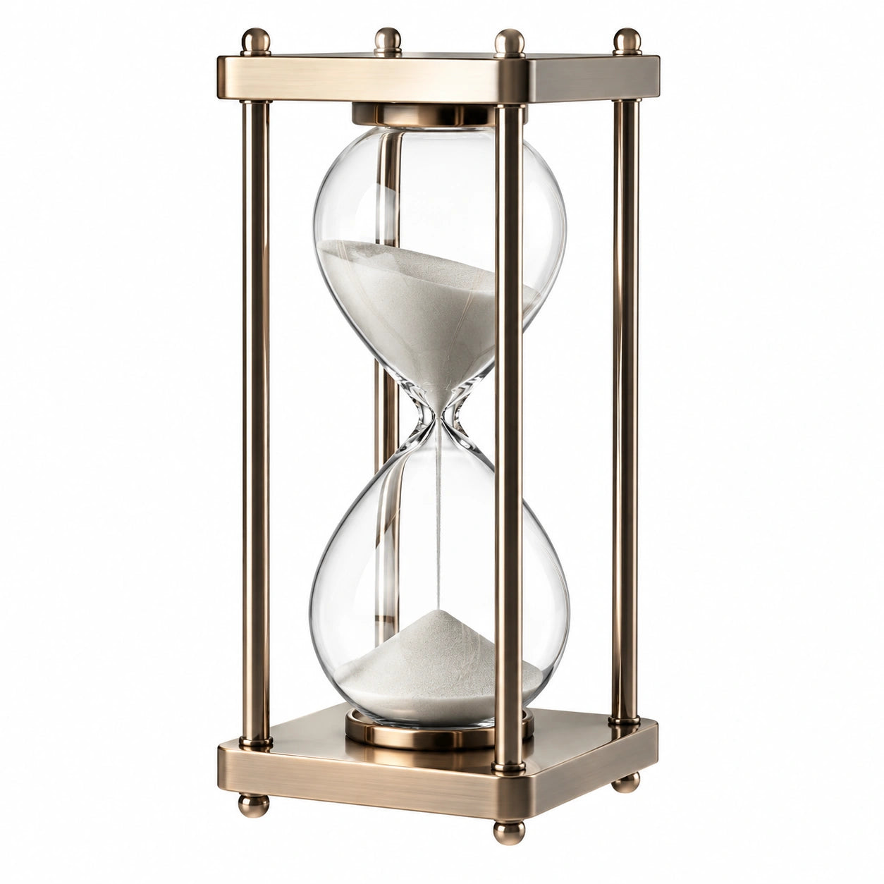 Elegante Sanduhr mit Metallrahmen und Glas, 15 Minuten, Gold