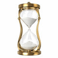 Elegante Sanduhr aus Glas und Metall in Gold