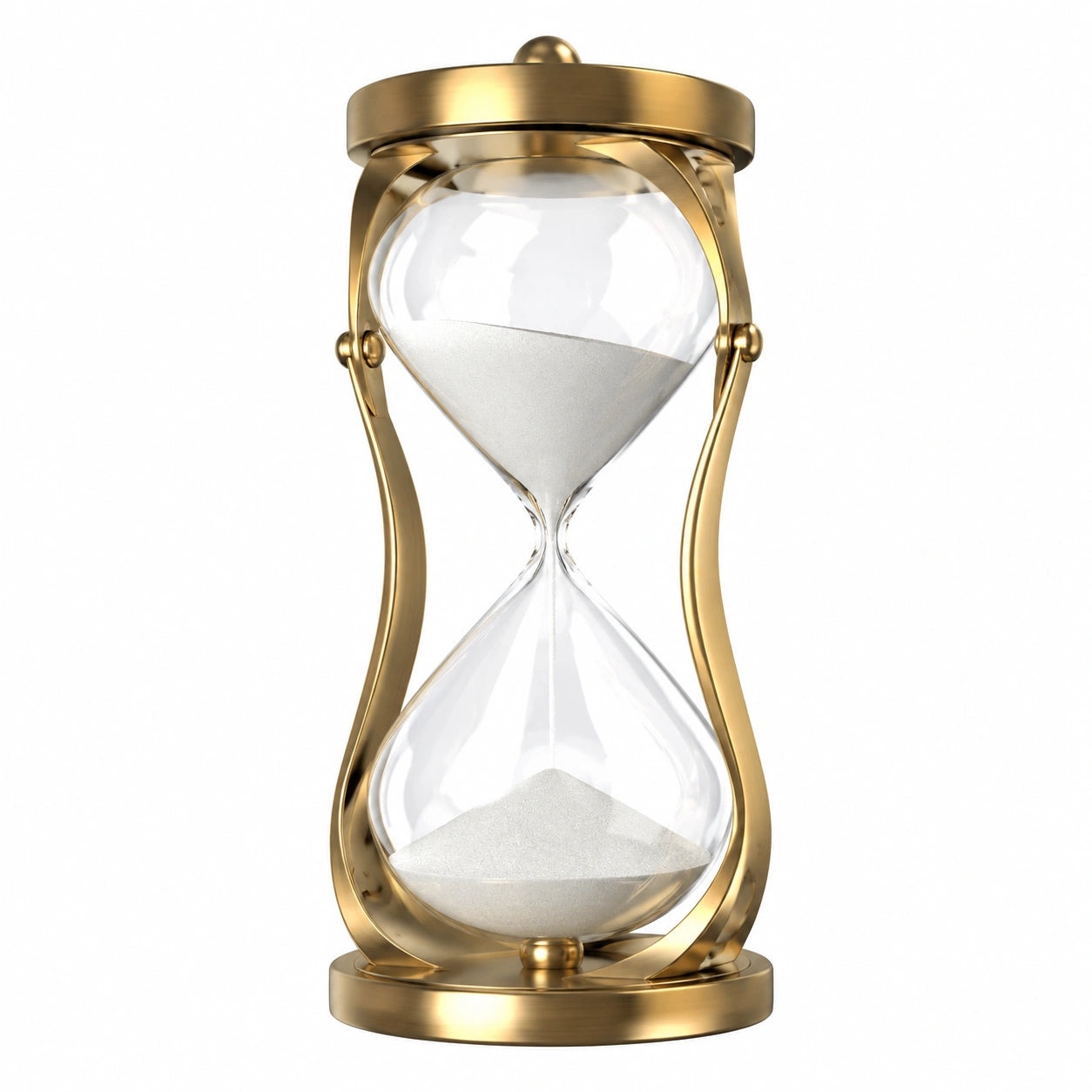 Elegante Sanduhr aus Glas und Metall in Gold