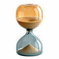 Moderne Sanduhr aus Bicolor-Glas, Bernstein/Türkis