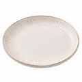 Eleganter Keramikteller mit Riffelmuster in Beige, 27 cm