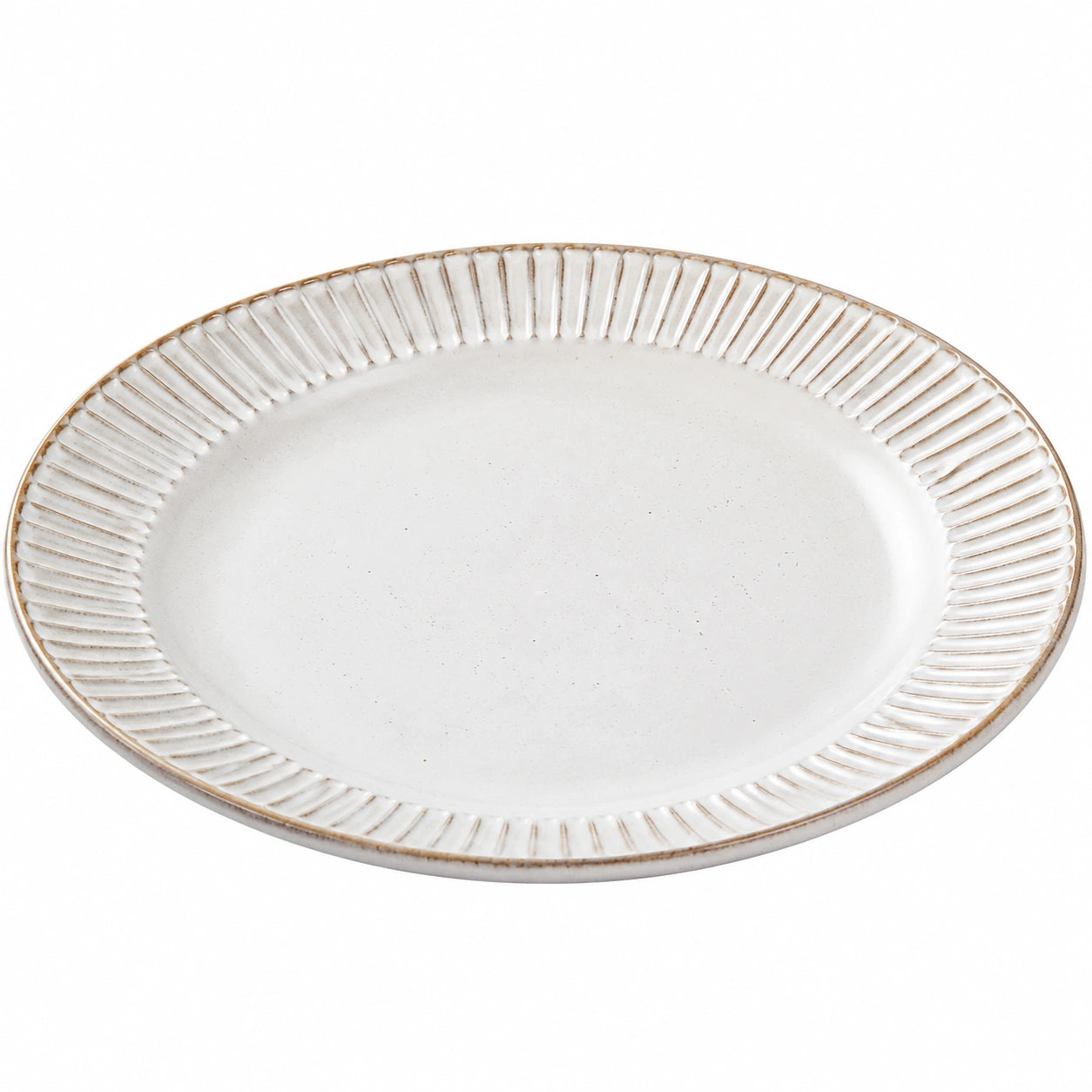 Eleganter runder Keramikteller 28 cm Beige