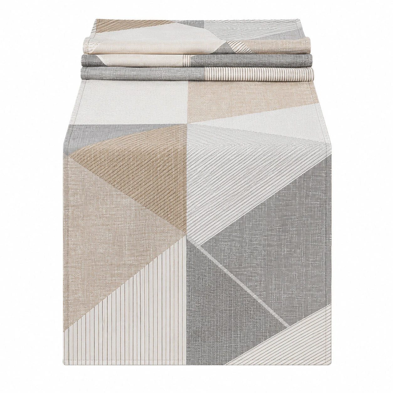 Moderner geometrischer Tischläufer Beige/Grau 150x40cm