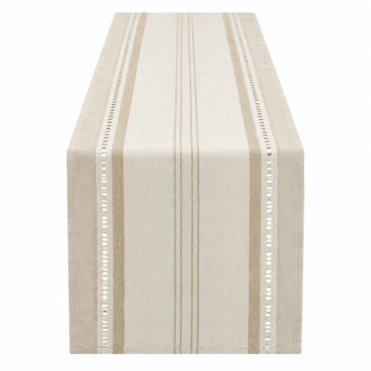 Eleganter Tischläufer Beige Streifen 180x40cm